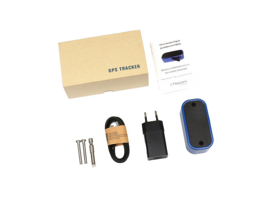  fb222-kek-dobozos  FLEXCOM FB222 kerékpár GPS és BeiDou nyomkövető (BL5015)