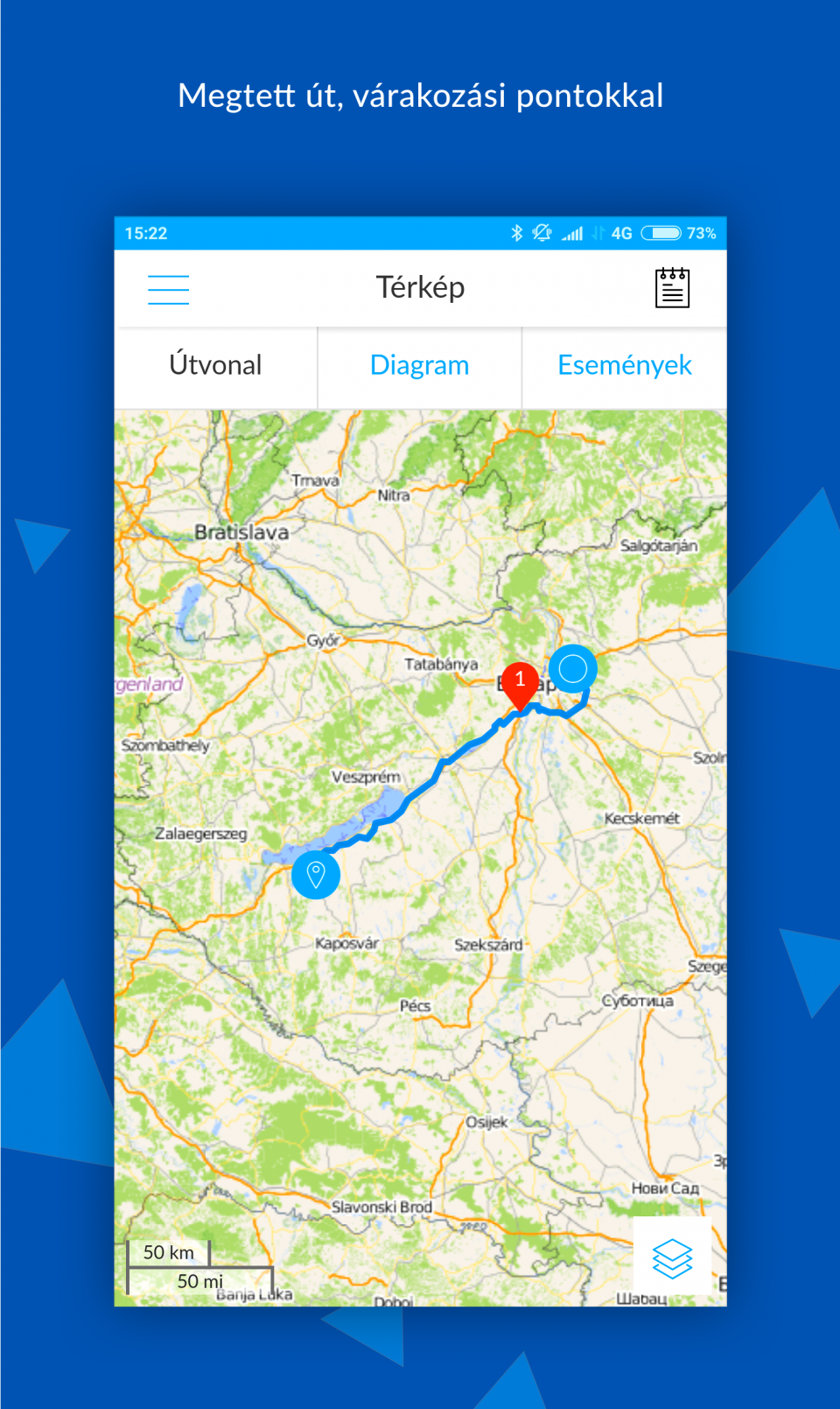  Megtett útvonal megjelenítése  FLEXCOM Nyomkövető szoftver android és iphone