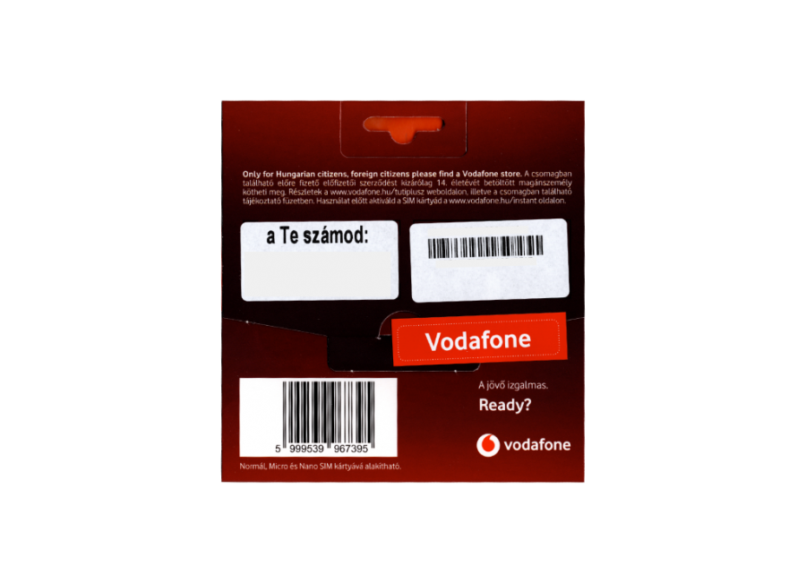  v3  VODAFONE pre tuti plus instant sim csomag