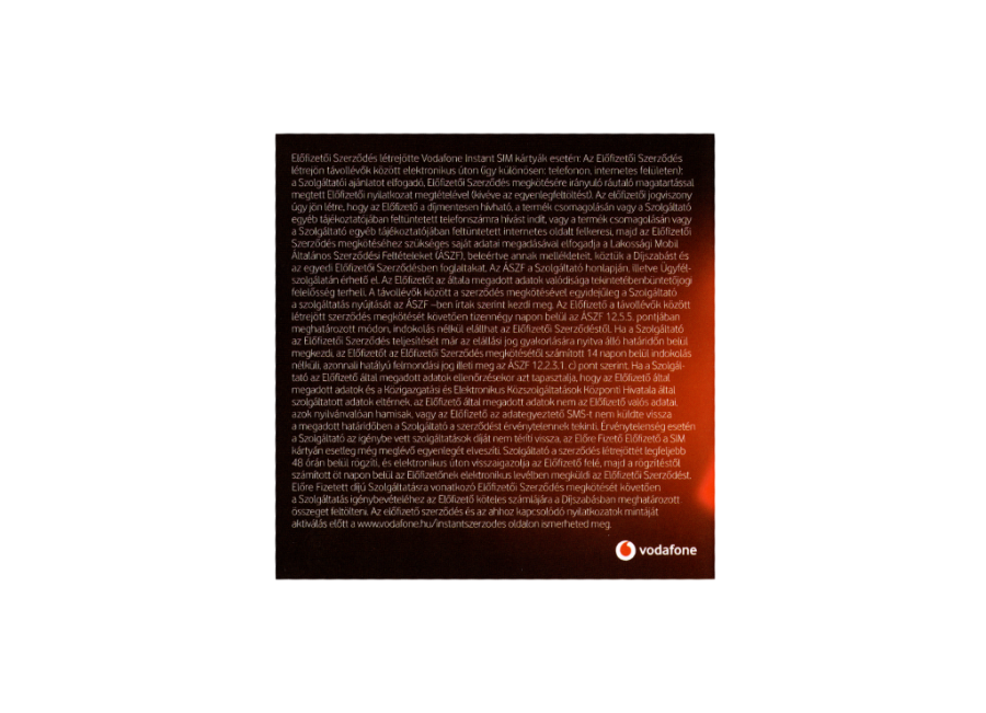  v5  VODAFONE pre tuti plus instant sim csomag